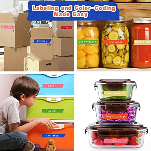 6 Pack Colored Masking Tape 0.94 Inch x 60yds of Colorful Craft Tape (1080 Foot)