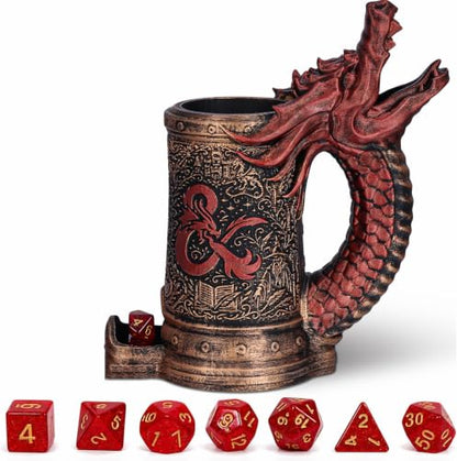 Dice Tower Mug DND Dice Rolling Tower with 7 PCS Dice Set