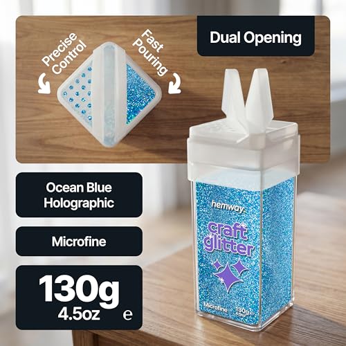 Craft Glitter Shaker Ocean Blue Holographic 130g Microfine (4.58562 Ounce)