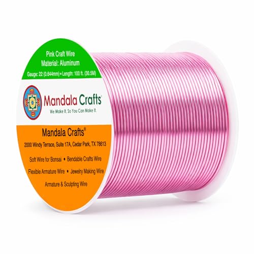 22 Gauge Pink Anodized Aluminum Craft Wire (100 Foot)