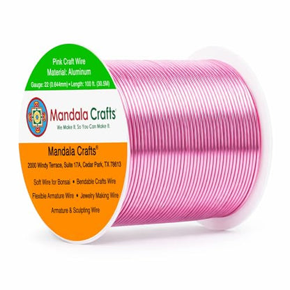 22 Gauge Pink Anodized Aluminum Craft Wire (100 Foot)