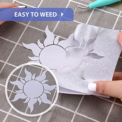 Glitter HTV 12" x 10ft Silver Glitter HTV Heat Transfer Vinyl