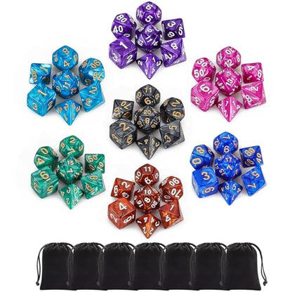7 Sets Polyhedral Dice (49 Count)