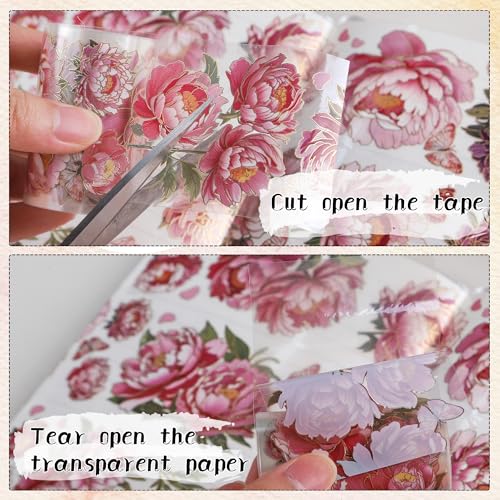 PET Tapes Pink Flower Scrapbook Supplies (6.56 Foot)
