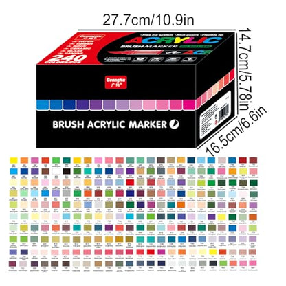 240 Colors Acrylic Paint Markers Set (240 Count)