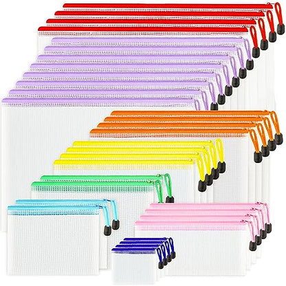 32pcs Mesh Zipper Pouch Bags (32 Count)