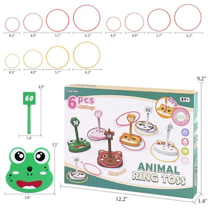 Animal Ring Toss Game Toy Set Kid Yard Outdoor Party Camp Toddler Ages 3 (42 Count)