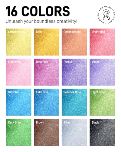 16 Colors Glitter Markers (16 Count)