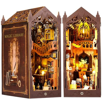 DIY Book Nook Miniature Kit with Sensor Light & Dust Proof for Teens Adults