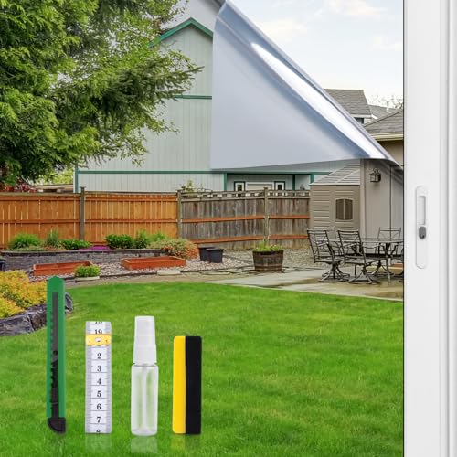 One Way Privacy Window Film Silver 17.5in × 6.5Feet (104.125 Sq Ft)