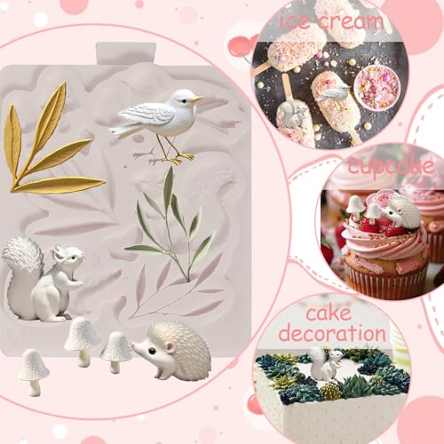 1Pcs Cute Hedgehog Squirrel Silicone Mold
