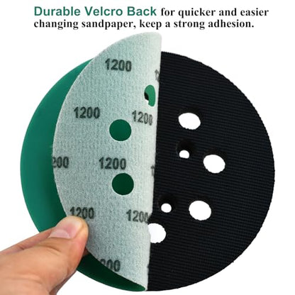 5-Inch 8-Hole Wet Dry Sanding Discs 1200 Grit Sandpaper, 50-Pack (50 Count)