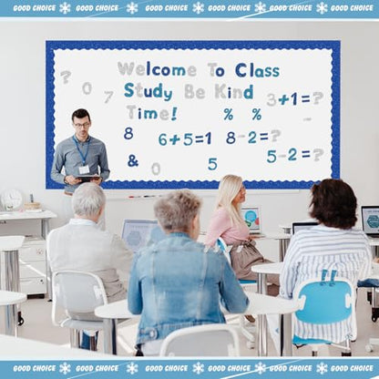 221 Pcs Blue Glitter Bulletin Board Letters for School Chalkboard (225 Count)