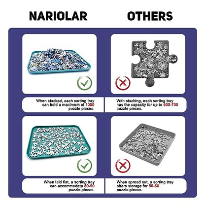 12" x 8.7" Puzzle Sorting Trays Stackable (6 Count)