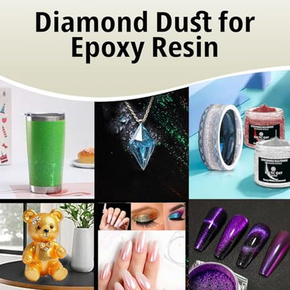Diamond Dust 6 Color Luxury Glitter Set for Epoxy Resin (6 Ounce)
