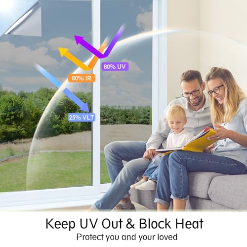 One Way Privacy Window Film Silver 17.5in × 6.5Feet (104.125 Sq Ft)