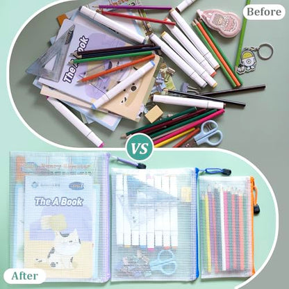 10pcs Mesh Zipper Pouch Bags Small (9 Count)