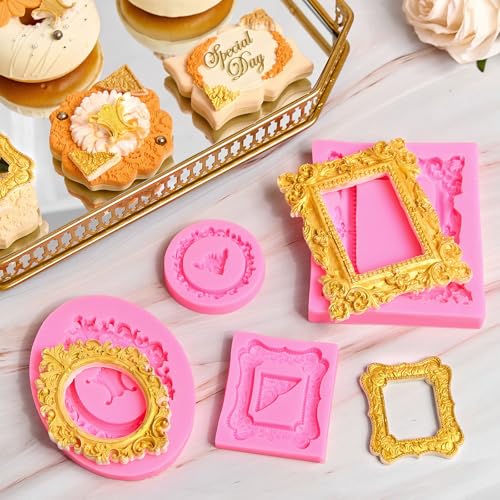 Baroque Frame Silicone Fondant Mold (4 Count)