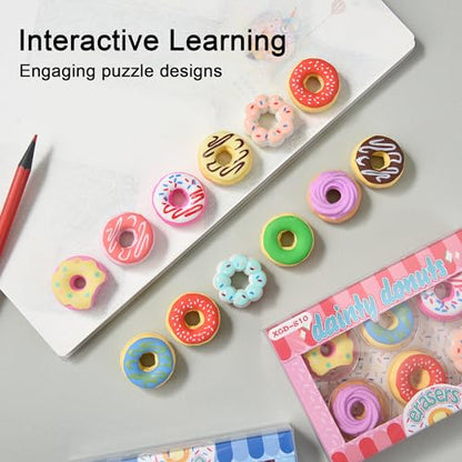 Donut Erasers for Kids Bulk (24 Count)