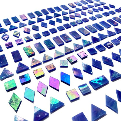 Magic Iridescent Blue Stained Glass Mosaic Tiles (9 Ounce)
