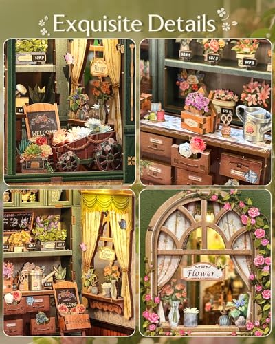 Book Nook Kit DIY Miniature Flower House Dollhouse for Adults