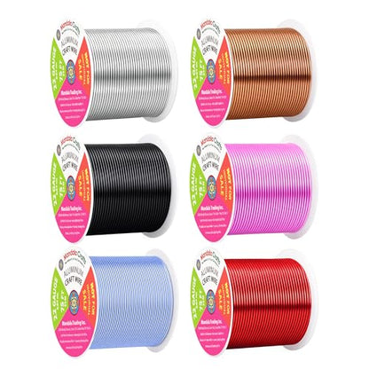 22 GA Red Copper Black Assorted Anodized Aluminum Craft Wire (450 Foot)