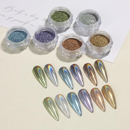 12 Colors Holographic Nail Powder (2.7 Ounce)