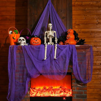 Halloween Cheese cloth 29.92 x 590.55 Inch Purple Cheesecloth Roll for Crafts Large Cotton Muslin Gauze Fabric for Halloween Outdoor & Indoor Spooky Decoration