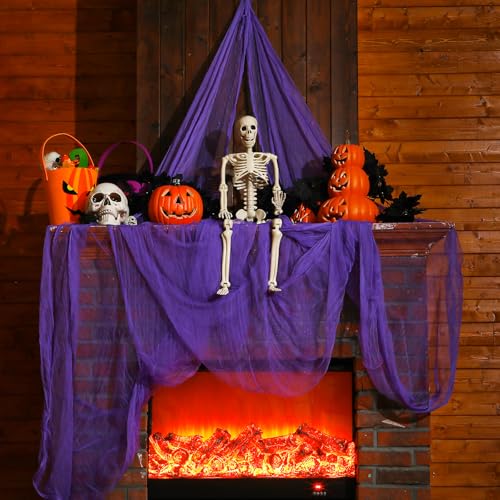 Halloween Cheese cloth 85 x 197 Inch Purple Cheesecloth Roll for Crafts Large Cotton Muslin Gauze Fabric for Halloween Outdoor & Indoor Spooky Decoration
