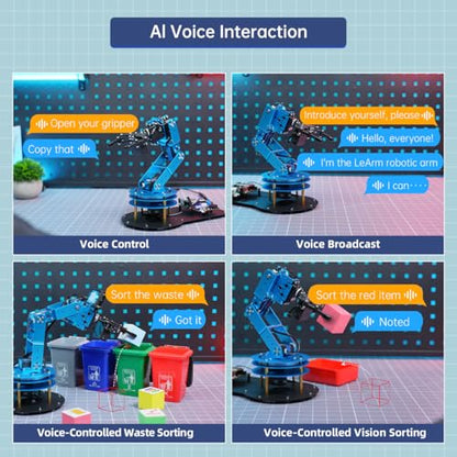 Robotic Arm for Arduino AI Vision Voice Interaction 6DOF Serial Bus Servo Smart Robot Arm