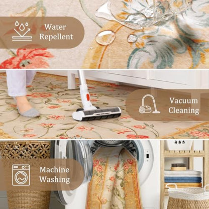 Washable Fall Living Room Area Rugs 5x7 (5040 sq in)