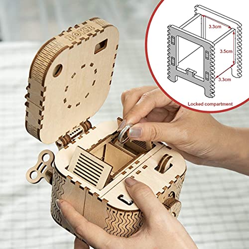 3D Wooden Puzzle Password Box Model Kits for Adults and Teens to Build Combination Lock Mechanism Christmas