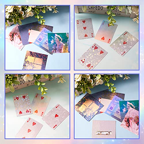 36 Sheets Holographic Sticker Paper A4 Vinyl Holographic Laminate Sheets Self Adhesive Waterproof Transparent Film