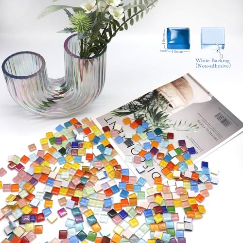 600Pcs 1.1LB Mixed Colors Mosaic Tiles (600 Count)