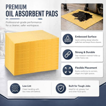 100 Pcs Oil Absorbent Pad for Spill (100 Count)