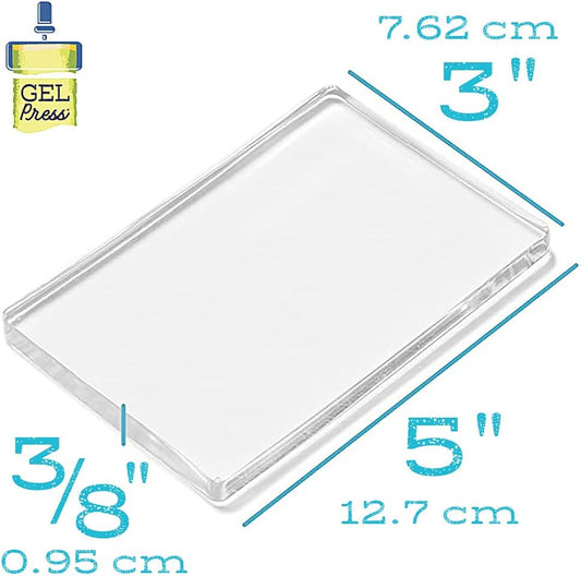 Gel Press Monoprinting Print Plate - 3” X 5” Gel Plate - Printmaking Supplies - Reusable Gel Printing Plate for Press Art for Card Making, Scrapbooking, Journaling, Arts and Crafts, Home Decor
