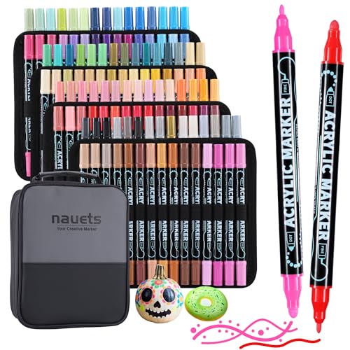 120 Colors Precision Dual Tip Acrylic Paint Markers Pens (120 Count)
