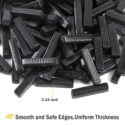 150g Black Strips Glass Mosaic Tiles for Crafts Bulk (5.29 Ounce)