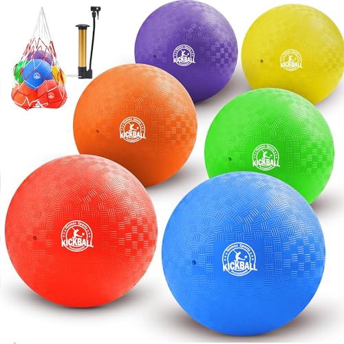 10 Inch Kickball Playground Ball 6 Pack (6 Count)