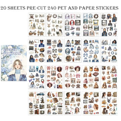 Winter Scrapbook Stickers 20 Sheets 240 Pre