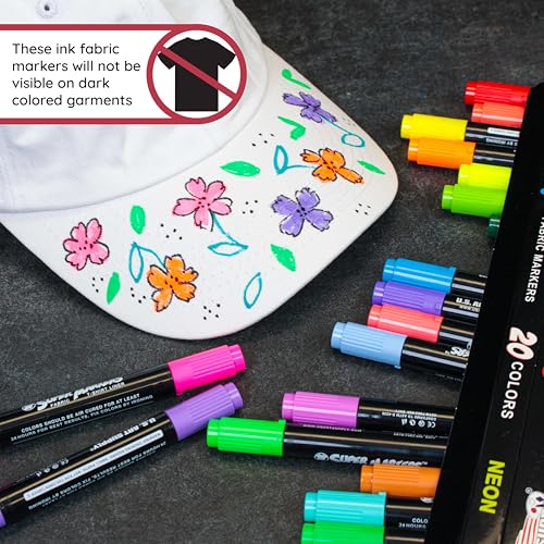 Super Markers 20 Neon Dual Tip Fabric Markers (20 Count)