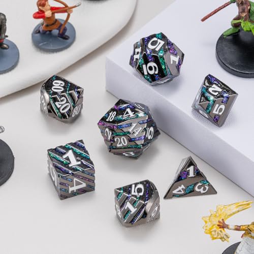 Inlay Metal Dice Set 7pcs