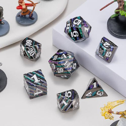 Inlay Metal Dice Set 7pcs