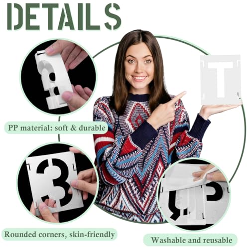4 Inch 42 Pcs Reusable Letter Number Symbol Stencils (42 Count)