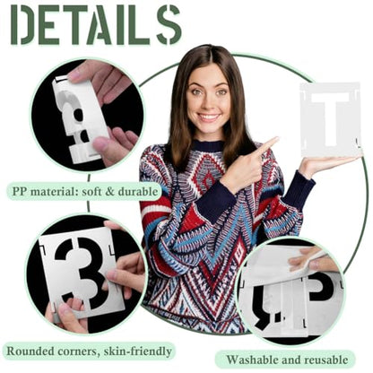 4 Inch 42 Pcs Reusable Letter Number Symbol Stencils (42 Count)
