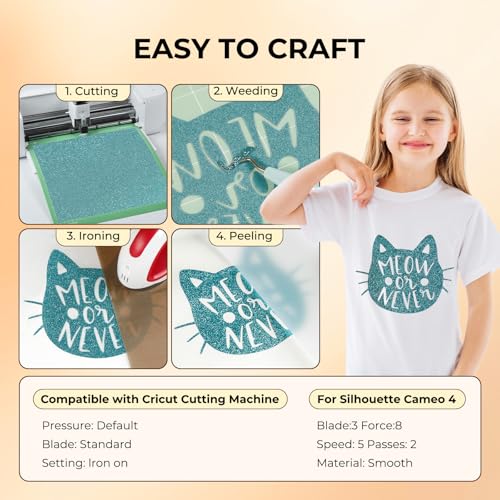 Teal Glitter HTV Vinyl