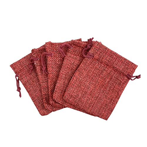 Pack Of 25 Burlap Gift Bags with Drawstring Linen Jewelry Pouches Wedding Hessian Jute Bags for Birthday and Treat Pouches Party Wedding Favors Gift