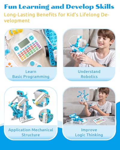 D3 Pro 12-in-1 STEM Wecode Pad Coding Robot Kit for Kids, 388-Piece Educational Building Set with Interactive Storytelling, Ideal Toy for Boys & Girls Ages 6-8 (376 parts)