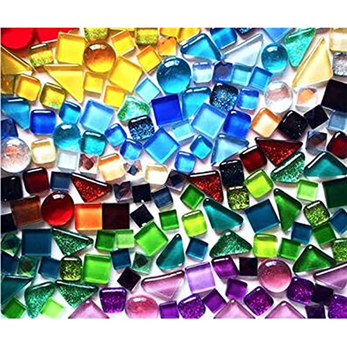 500g Glue Down Irregular Tiny Mosaic Tile Hobbies Children Handmade Crystal Craft for Bathroom Kitchen Home Decoration DIY Art Projects