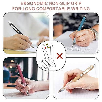 Ballpoint Pens Black Medium Point 1mm Pen with Super Soft Grip Ball Point Pen for Men Women Retractable Pens (12 Count)